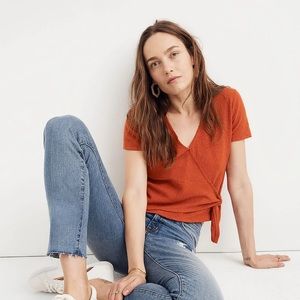 Madewell Rust Wrap Top